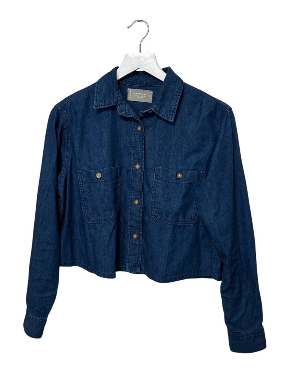 Everlane The Denim Cropped Shirt size XS, Retro Blue